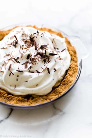 banoffee pie with whipped cream on top