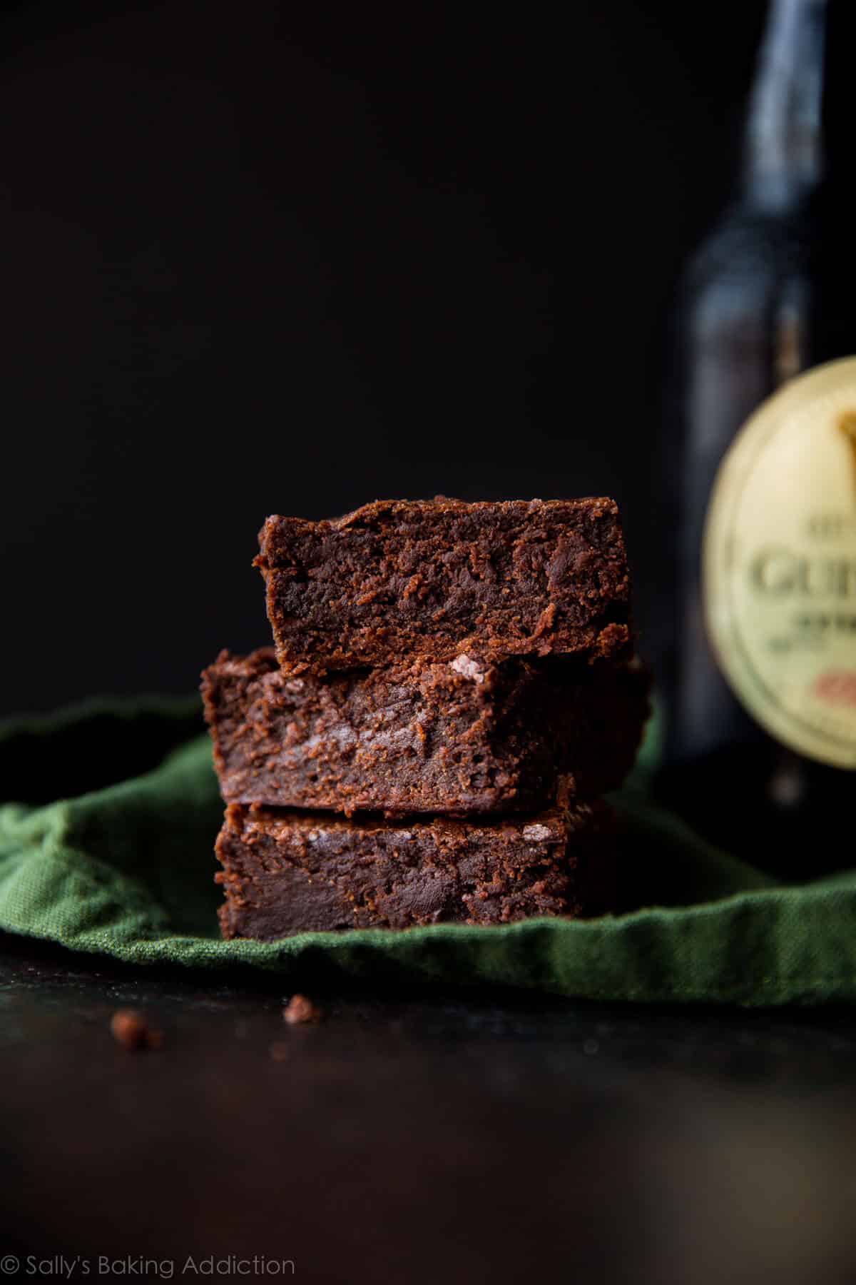 stack of 3 Guinness brownies