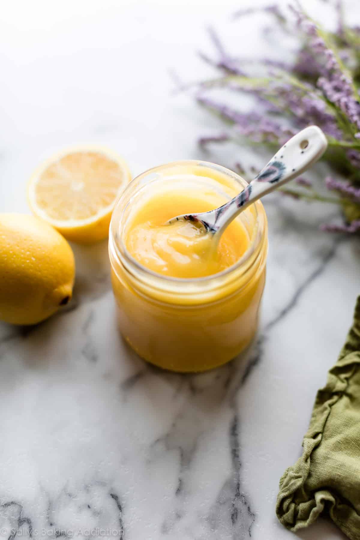 Lemon curd in jar