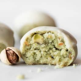 Pistachio cookie with inside showing